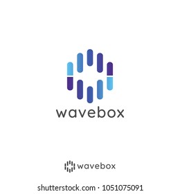 abstract audio signal wave pulse logo for business, apps radio, technology, or data. icon symbol template Vector illustration.