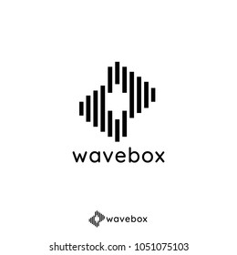 abstract audio signal wave pulse logo for business, apps radio, technology, or data. icon symbol template Vector illustration.