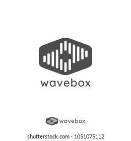 abstract audio signal wave pulse logo for business, apps radio, technology, or data. icon symbol template Vector illustration.