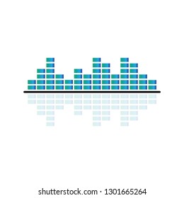 Abstract audio signal wave pulse logo for business, apps radio, technology, or data. Icon symbol template Vector illustration.