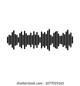 abstract audio or sound wave logo icon in black color