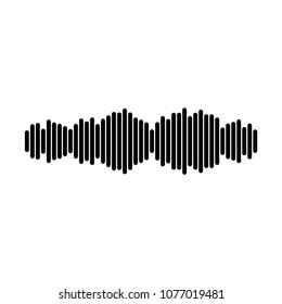 abstract audio or sound wave logo icon in black color