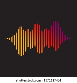 Abstract audio or sound wave logo, club music design element