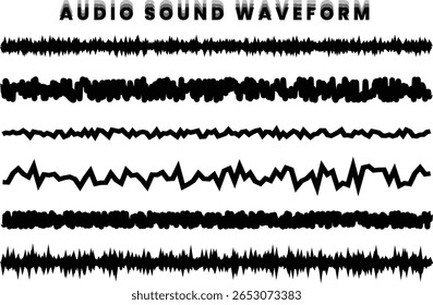 Conjunto de líneas de forma de onda de sonido de audio Abstractas.
