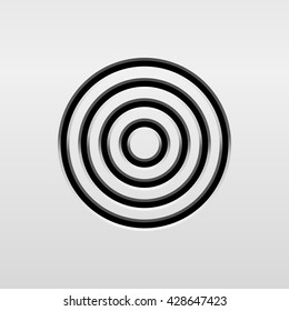 Abstract audio speaker template, dynamic with perforated grill pattern and white background for design elements, web, prints, apps, UI. Vector illustration.