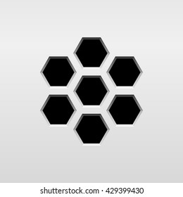 Abstract audio speaker template, dynamic with perforated grill pattern for design concepts, graphic elements, web, prints, apps, applications, user interfaces, UI. Vector illustration.