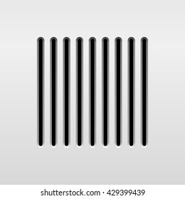 Abstract audio speaker template, dynamic with perforated grill pattern for design concepts, graphic elements, web, prints, apps, applications, user interfaces, UI. Vector illustration.