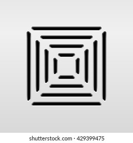 Abstract audio speaker template, dynamic with perforated grill pattern for design concepts, graphic elements, web, prints, apps, applications, user interfaces, UI. Vector illustration.
