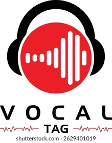Abstract Audio Wave in circle vector Logo. Vocal Logo