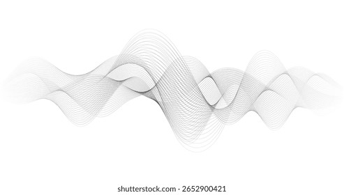 Abstract Audio waves particle on a white background Vector illustration Telecommunication Technology Design