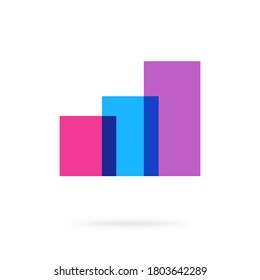 Resumen análisis de auditoría gráfico de ventas financieras vector de logotipo de agencia, aumento de elementos de gráfico de crecimiento, tres formas geométricas, concepto de signo de corredor de bolsa, estadísticas de progreso icono de negociación de corredores