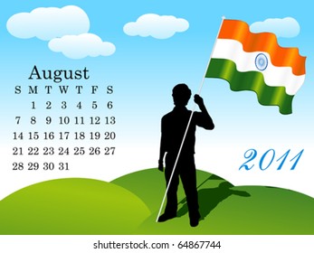 abstract august calendar vector illustration