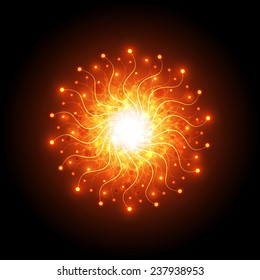 abstract aura light network tech, vector background