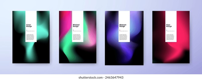 Abstract aurora covers set. Colorful northern lights background. vector illustration Eps10