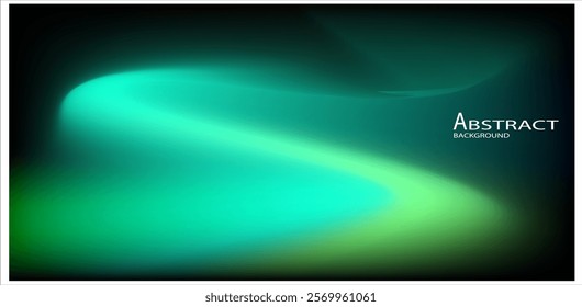 Abstract Aurora design gradient with green color gradient in black background. Vector illustration.