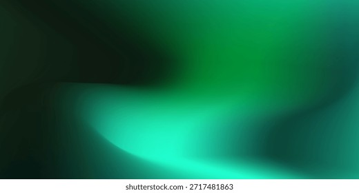 Abstrakter Aurora-Designgradient mit grünem Farbverlauf auf schwarzem Hintergrund moderner Design-Kunsteffekt