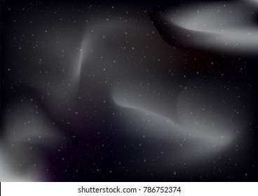 Abstract aurora with star on black background.