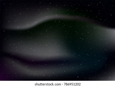 Abstract aurora with star on black background.