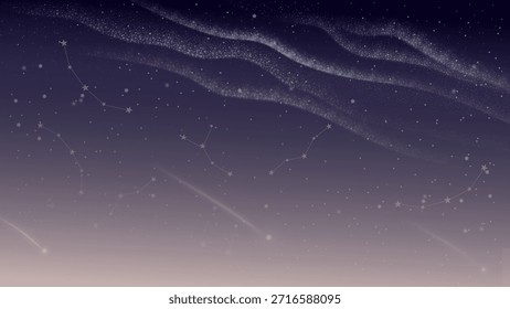 Abstractas fondo de cielo nocturno inspirado en la aurora con suaves ondas de luz que fluyen a través de un profundo gradiente púrpura e índigo. 