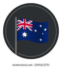 Abstract Australia Flag Flat Icon in Circle Isolated on White Background