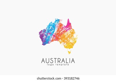 Abstract australia logo. Color Australia logo. Creative logo