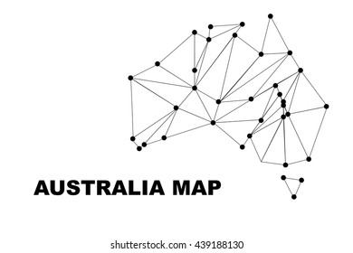 Abstract Australia map lines connection. Vector illustration