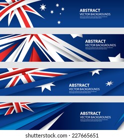 Abstract Australian Flag, Australia Colors , Abstract Background, Colorful Template  (Vector Art)