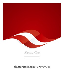 Abstract Austrian flag ribbon red background