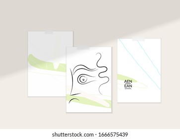 Abstraktes authentisches Porträt auf modernen Kartenset-Vorlage. Eine Zeile durchgehendes, handgezeichnetes doodle Vektorillustration-Kunstwerk. Zeitgenössische Komposition im modernen Kubismus-Kunststil. Mit Schattenüberlagerung aufrüsten.