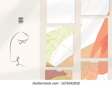 Retrato auténtico abstracto en una plantilla moderna de juego de tarjetas. Dibujo de una línea continua en forma de garras vectoriales dibujados a mano. Composición contemporánea en estilo moderno cubismo. Muérete con la sombra superpuesta.
