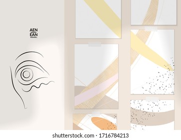 Retrato auténtico abstracto en una plantilla moderna de juego de tarjetas. Dibujo de una línea continua en forma de garras vectoriales dibujados a mano. Composición contemporánea en estilo moderno cubismo. Muérete con la sombra superpuesta.