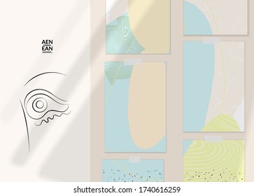 Resumen de retrato auténtico en la plantilla moderna de juego de tarjetas. Obra de arte continua de un doodle dibujado a mano. Composición contemporánea al estilo moderno del arte cubismo. Burlarse de la sombra.