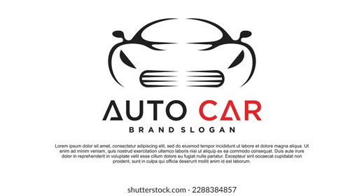 Abstrakte Auto-Logo-Design-Illustration mit kreativem Line Art Stil Premium Vektor