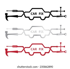 Abstract Auto service , Car garage and car repair icon