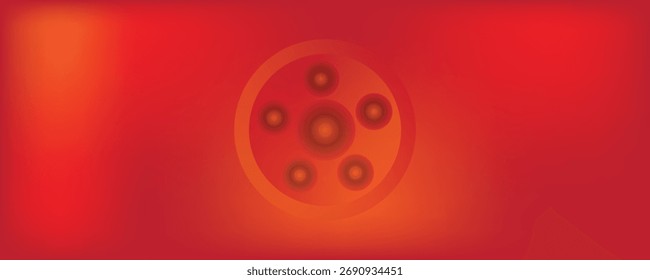 Fundo Automotivo Abstrato com Padrão de Roda Circular em Gradiente Vermelho e Laranja
