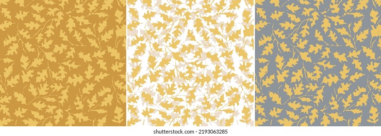 Abstrakter Herbsthintergrund. Batik-Stil Herbsteiche Blätter und Blumenschmuck. einfaches Vektormuster.