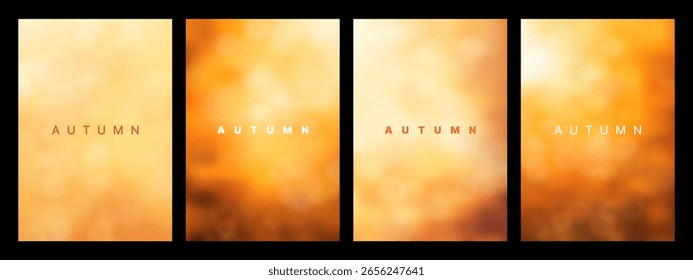 Abstractas fondo de otoño con efecto bokeh borroso y la palabra otoño. Diseño para cartel, Anuncio y tarjeta de felicitación.