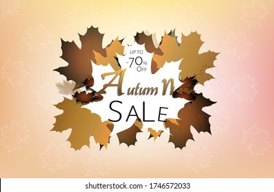 Abstract autumn background with bokeh blur effect. Template for business. 
autumn sale.