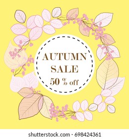 Abstract autumn background of bright leaves  in vector illustration.