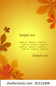 Abstract autumn background with chestnut leaves. Space for your text. EPS10 vector format. Raster version available in my portfolio