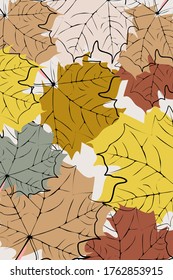 Abstract autumn Background with fall maple leaves. Vector illustration