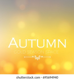 Abstract Autumn Background in Gold. Season Template. Vector illustration