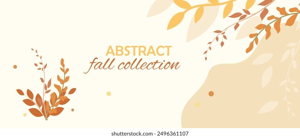 Abstract autumn background illustration. Delicate pastel warm colors of autumn. Leaf fall and harvesting.