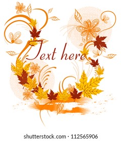 Abstract autumn background with leaves