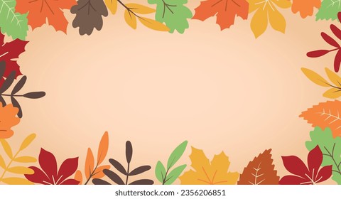 Abstract autumn background with autumn leaves. Colored elements for design decorative in the autumn festival, header, banner, web, wall decoration, cards. Vector background illustration.