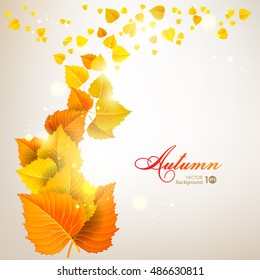 Abstract autumn background with leaves. Vector eps 10.