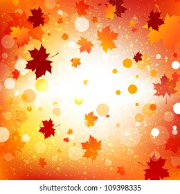 abstract autumn background with maple leaves