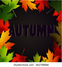 Abstract Autumn background with maple leaves