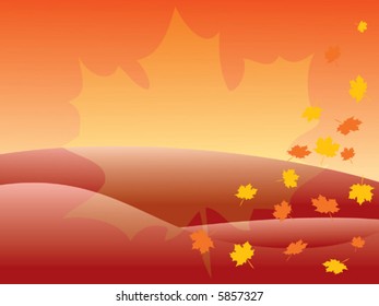 Abstract autumn background with maple leaves.