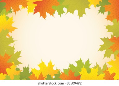 abstract autumn background with maple leaves vector
